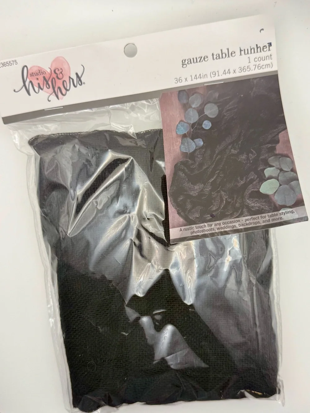 studio his & hers Black Gauze Table Tulle - Party Decoration